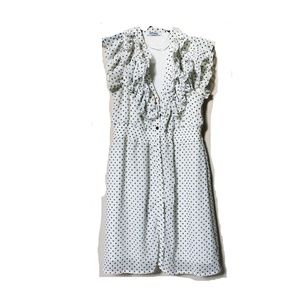 White Chiffon Polka Dot Dress